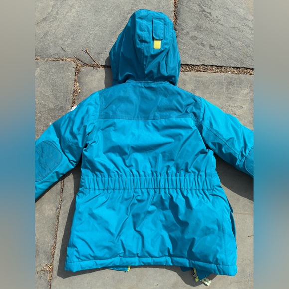 Lands' End Bright Teal Hooded Puffer Jacket with Sherpa Hood - Picture 4 of 8